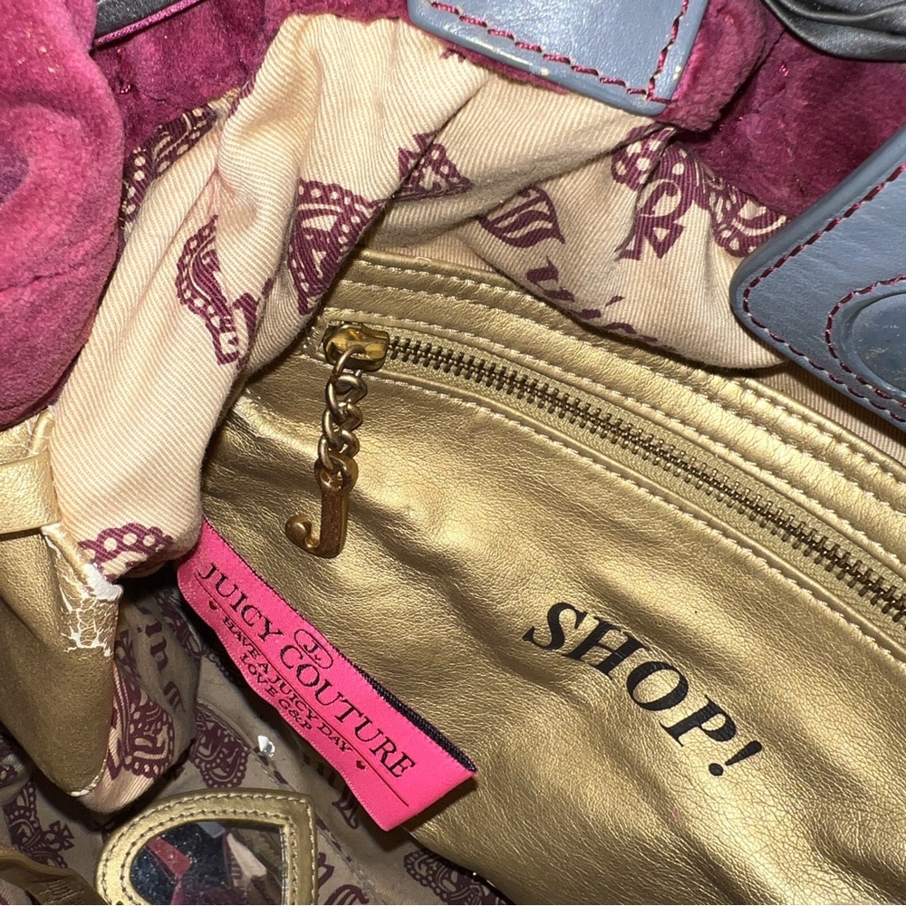Maroon Juicy Couture Purse Vintage Y2K Tote Bag Handbag Quilted Preloved - Picture 10 of 12